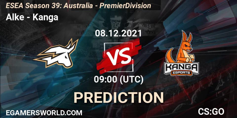 Prognoza Alke - Kanga. 08.12.2021 at 09:00, Counter-Strike (CS2), ESEA Season 39: Australia - Premier Division