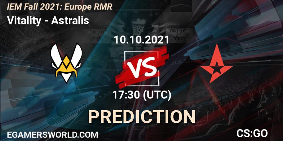 Prognoza Vitality - Astralis. 10.10.2021 at 19:20, Counter-Strike (CS2), IEM Fall 2021: Europe RMR