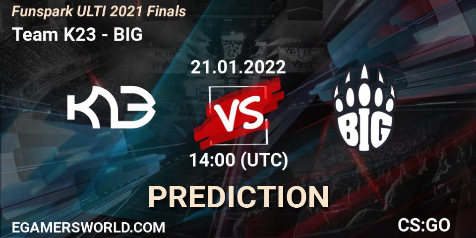 Prognoza Team K23 - BIG. 21.01.2022 at 14:25, Counter-Strike (CS2), Funspark ULTI 2021 Finals