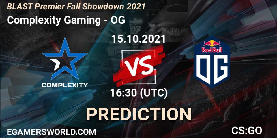 Prognoza Complexity Gaming - OG. 15.10.2021 at 16:15, Counter-Strike (CS2), BLAST Premier Fall Showdown 2021