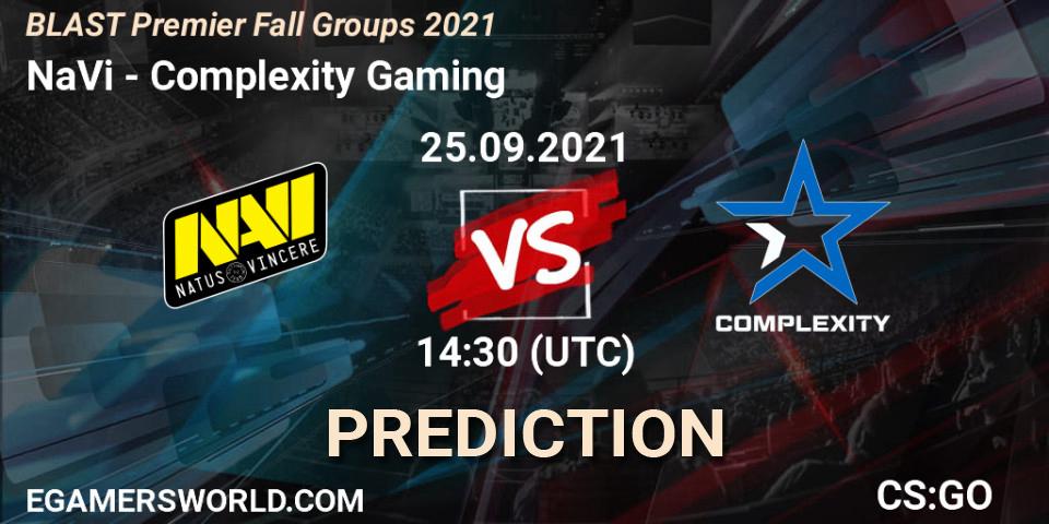 Prognoza NaVi - Complexity Gaming. 25.09.2021 at 14:30, Counter-Strike (CS2), BLAST Premier Fall Groups 2021