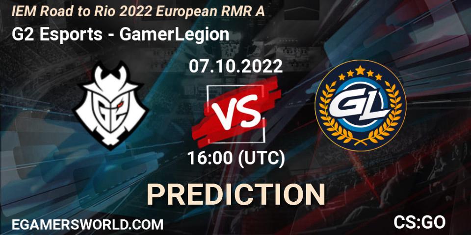 Prognoza G2 Esports - GamerLegion. 07.10.2022 at 16:00, Counter-Strike (CS2), IEM Road to Rio 2022 European RMR A