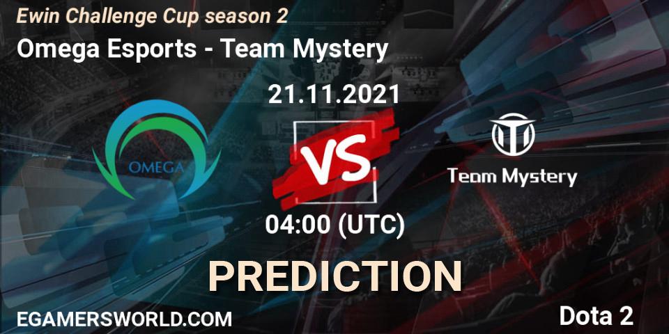 Prognoza Omega Esports - Team Mystery. 21.11.2021 at 04:22, Dota 2, Ewin Challenge Cup season 2