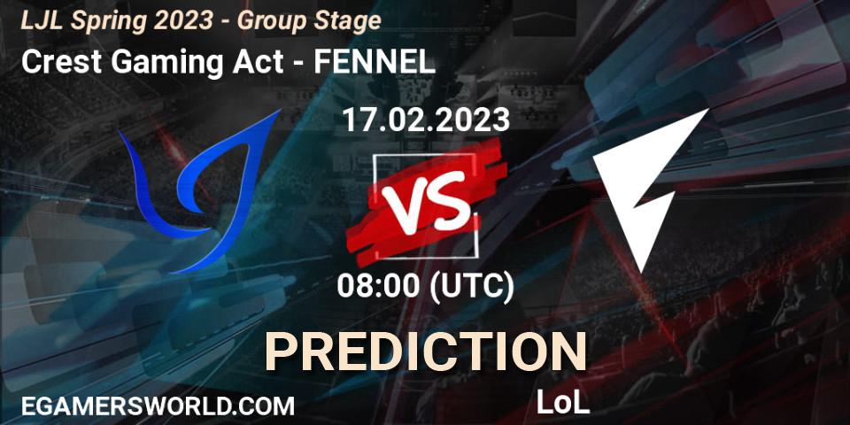 Prognoza Crest Gaming Act - FENNEL. 17.02.2023 at 08:00, LoL, LJL Spring 2023 - Group Stage