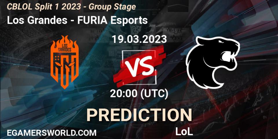 Prognoza Los Grandes - FURIA Esports. 19.03.2023 at 20:00, LoL, CBLOL Split 1 2023 - Group Stage