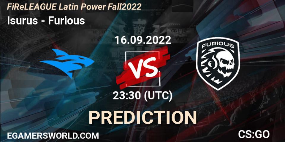 Prognoza Isurus - Furious. 16.09.2022 at 22:15, Counter-Strike (CS2), FiReLEAGUE Latin Power Fall 2022