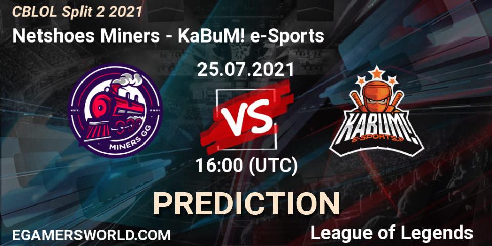 Prognoza Netshoes Miners - KaBuM! e-Sports. 25.07.2021 at 16:00, LoL, CBLOL Split 2 2021