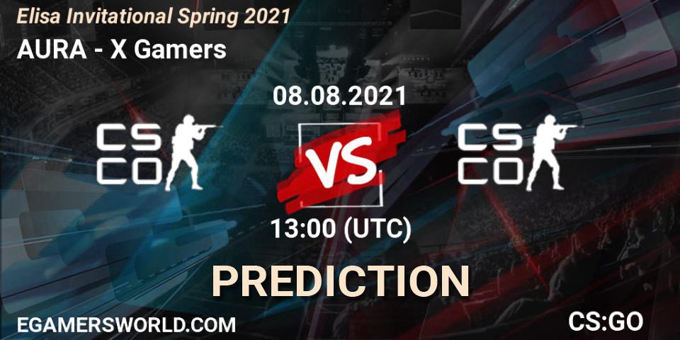 Prognoza AURA - X Gamers. 08.08.2021 at 13:00, Counter-Strike (CS2), Elisa Invitational Fall 2021 Sweden Closed Qualifier