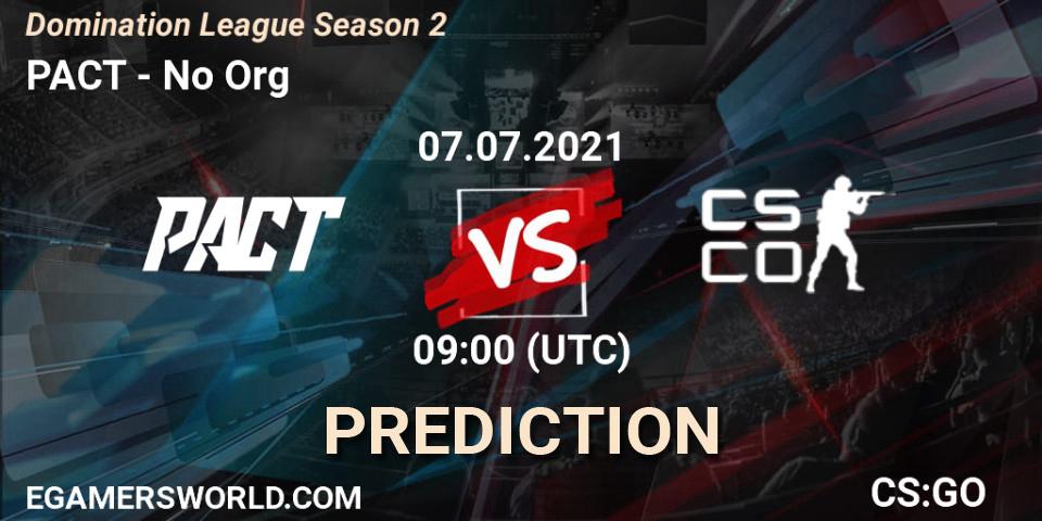 Prognoza PACT - No Org. 07.07.2021 at 09:00, Counter-Strike (CS2), Domination League Season 2