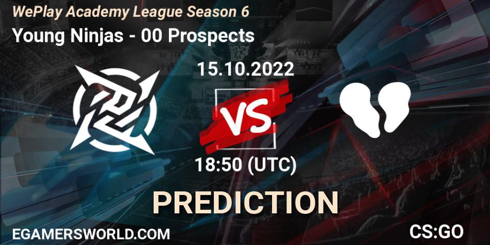 Prognoza Young Ninjas - 00 Prospects. 15.10.2022 at 18:30, Counter-Strike (CS2), WePlay Academy League Season 6