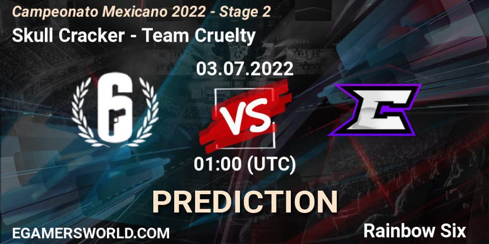 Prognoza Skull Cracker - Team Cruelty. 03.07.2022 at 01:00, Rainbow Six, Campeonato Mexicano 2022 - Stage 2