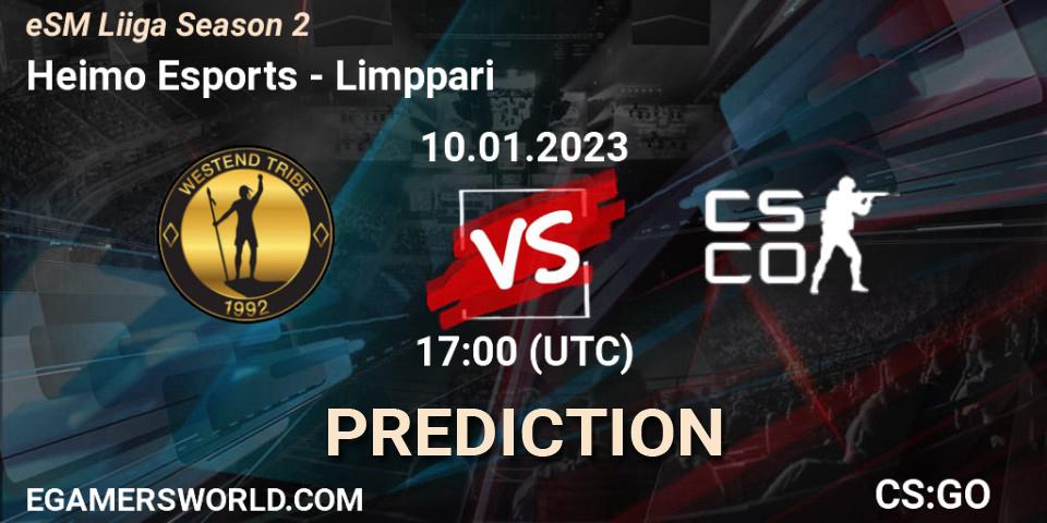 Prognoza Heimo Esports - Limppari. 10.01.2023 at 18:00, Counter-Strike (CS2), eSM League Season 2