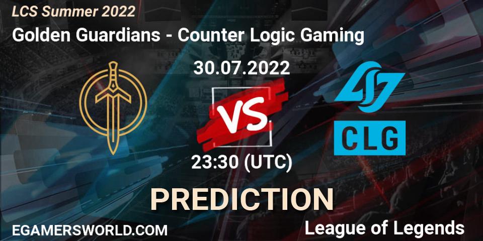 Prognoza Golden Guardians - Counter Logic Gaming. 30.07.22, LoL, LCS Summer 2022