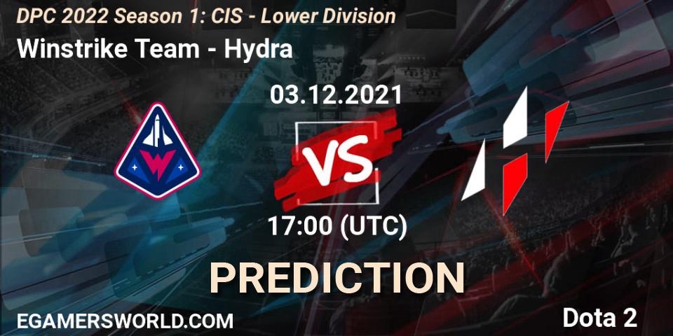 Prognoza Winstrike Team - Hydra. 03.12.2021 at 17:41, Dota 2, DPC 2022 Season 1: CIS - Lower Division