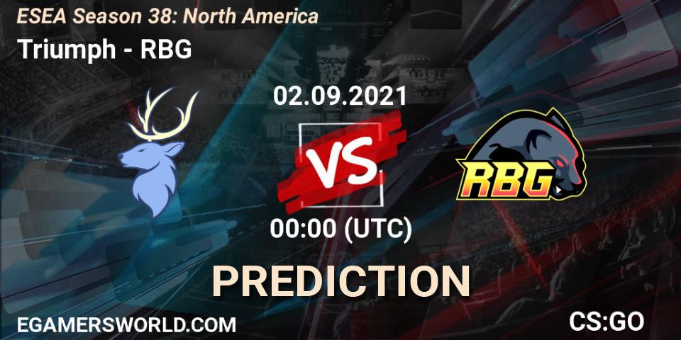 Prognoza Triumph - RBG. 02.09.2021 at 00:00, Counter-Strike (CS2), ESEA Season 38: North America 