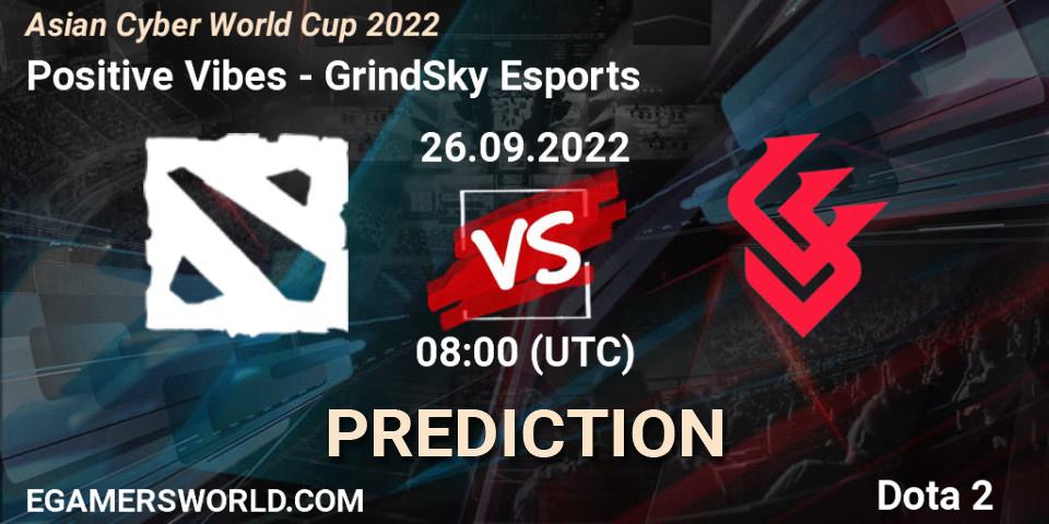 Prognoza Positive Vibes - GrindSky Esports. 26.09.2022 at 08:28, Dota 2, Asian Cyber World Cup 2022