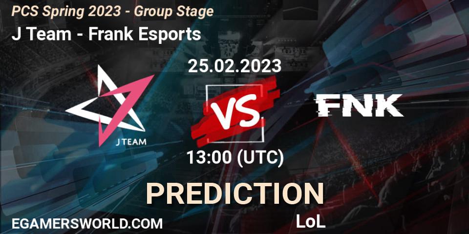 Prognoza J Team - Frank Esports. 05.02.2023 at 11:45, LoL, PCS Spring 2023 - Group Stage