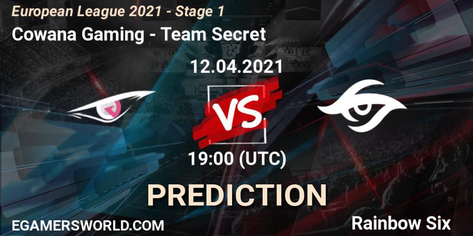 Prognoza Cowana Gaming - Team Secret. 12.04.2021 at 21:00, Rainbow Six, European League 2021 - Stage 1