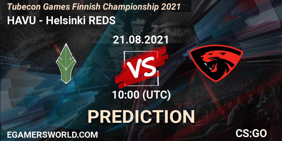 Prognoza HAVU - Helsinki REDS. 21.08.2021 at 10:05, Counter-Strike (CS2), Tubecon Games Finnish Championship 2021