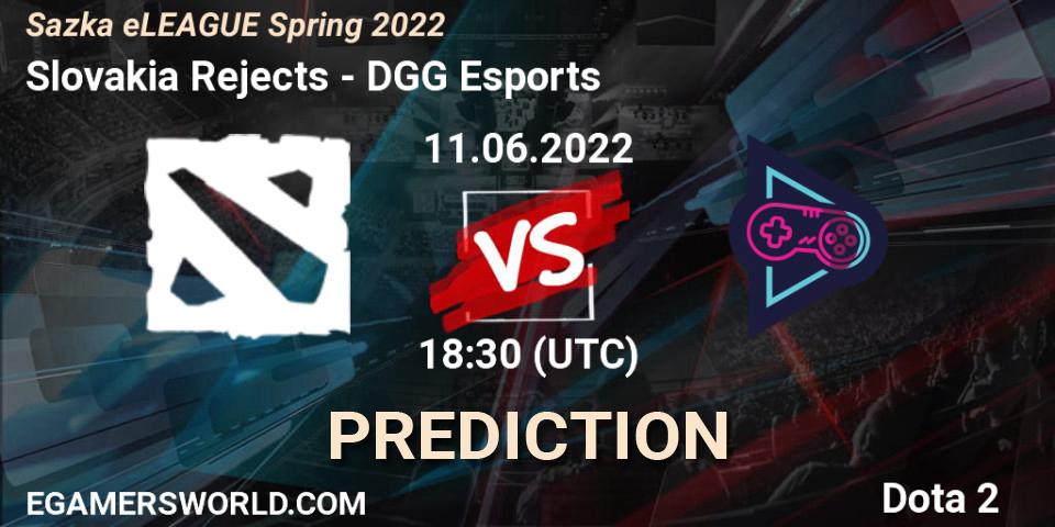 Prognoza Slovakia Rejects - DGG Esports. 11.06.2022 at 18:31, Dota 2, Sazka eLEAGUE Spring 2022