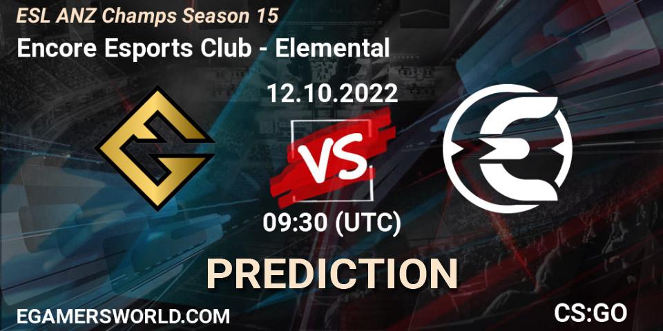 Prognoza Encore Esports Club - RKON. 17.10.2022 at 07:30, Counter-Strike (CS2), ESL ANZ Champs Season 15