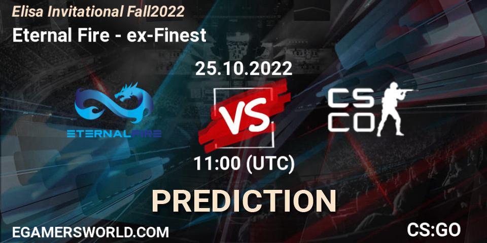 Prognoza Eternal Fire - ex-Finest. 25.10.2022 at 11:00, Counter-Strike (CS2), Elisa Invitational Fall 2022