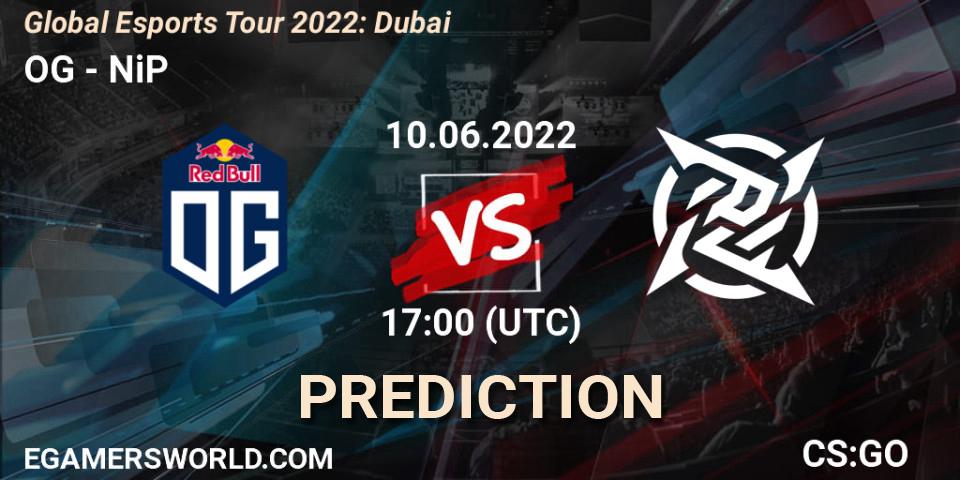 Prognoza OG - NiP. 10.06.2022 at 17:00, Counter-Strike (CS2), Global Esports Tour 2022: Dubai