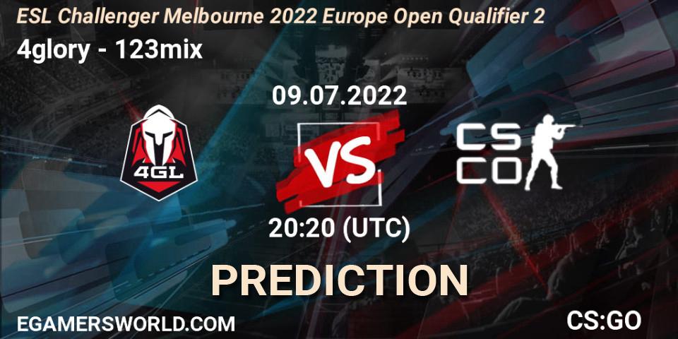 Prognoza 4glory - 123mix. 09.07.2022 at 20:20, Counter-Strike (CS2), ESL Challenger Melbourne 2022 Europe Open Qualifier 2