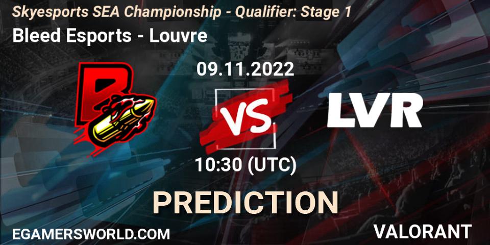 Prognoza Bleed Esports - Louvre. 09.11.2022 at 11:45, VALORANT, Skyesports SEA Championship - Qualifier: Stage 1