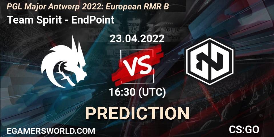 Prognoza Team Spirit - EndPoint. 23.04.22, CS2 (CS:GO), PGL Major Antwerp 2022: European RMR B