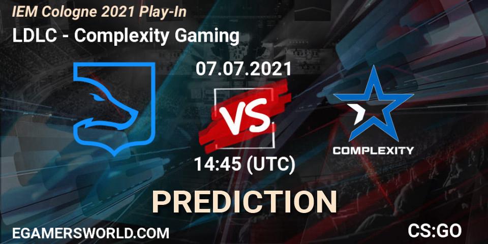 Prognoza LDLC - Complexity Gaming. 07.07.2021 at 14:45, Counter-Strike (CS2), IEM Cologne 2021 Play-In