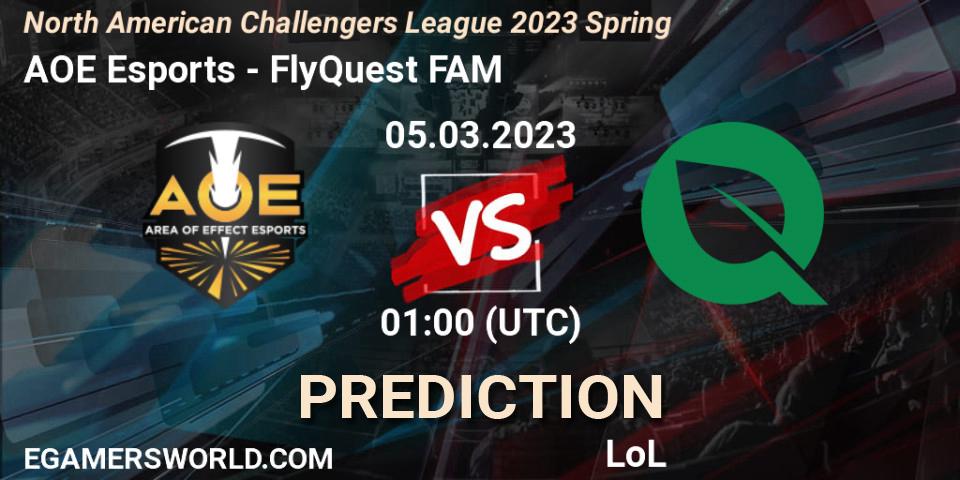 Prognoza AOE Esports - FlyQuest FAM. 05.03.2023 at 01:00, LoL, NACL 2023 Spring - Group Stage