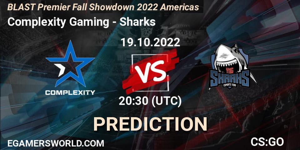 Prognoza Complexity Gaming - Sharks. 19.10.2022 at 22:00, Counter-Strike (CS2), BLAST Premier Fall Showdown 2022 Americas