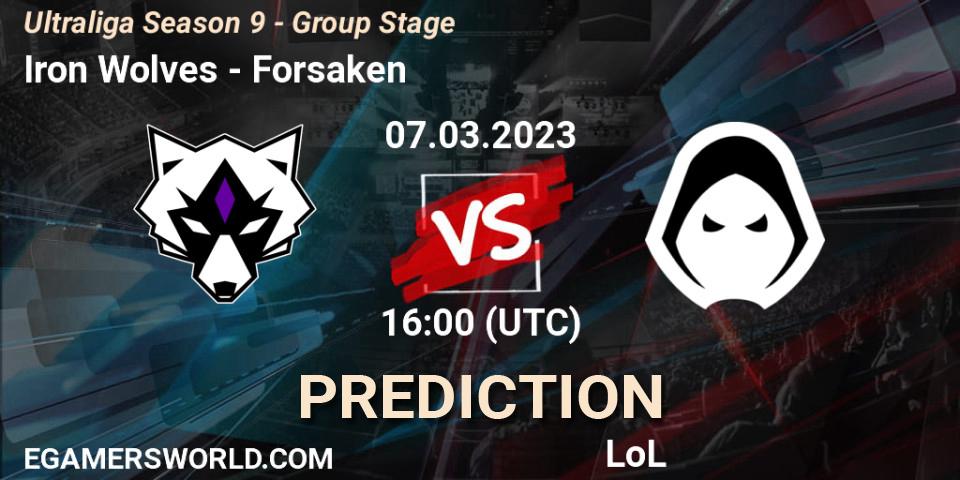 Prognoza Iron Wolves - Forsaken. 07.03.23, LoL, Ultraliga Season 9 - Group Stage