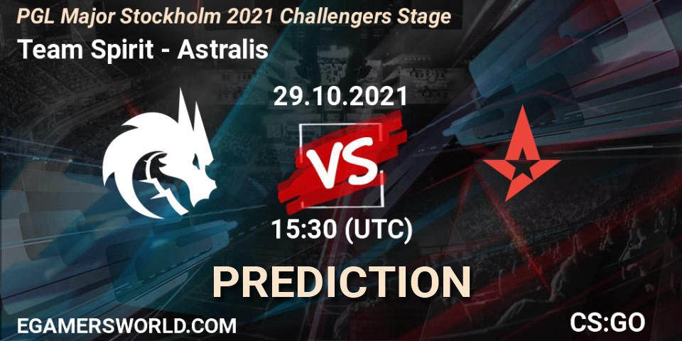 Prognoza Team Spirit - Astralis. 29.10.21, CS2 (CS:GO), PGL Major Stockholm 2021 Challengers Stage