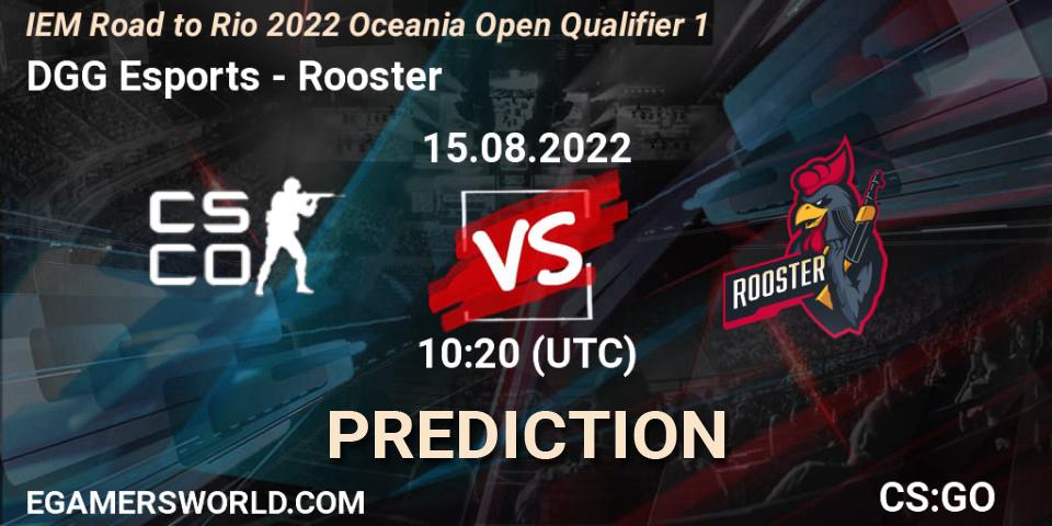 Prognoza DGG Esports - Rooster. 15.08.2022 at 10:20, Counter-Strike (CS2), IEM Road to Rio 2022 Oceania Open Qualifier 1