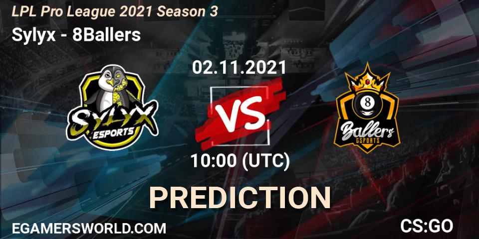 Prognoza Sylyx - 8Ballers. 02.11.2021 at 10:00, Counter-Strike (CS2), LPL Pro League 2021 Season 3