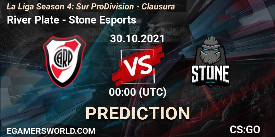 Prognoza River Plate - Stone Esports. 30.10.2021 at 00:10, Counter-Strike (CS2), La Liga Season 4: Sur Pro Division - Clausura