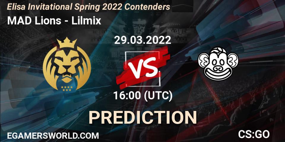 Prognoza MAD Lions - Lilmix. 29.03.22, CS2 (CS:GO), Elisa Invitational Spring 2022 Contenders