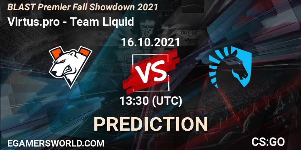 Prognoza Virtus.pro - Team Liquid. 16.10.2021 at 17:45, Counter-Strike (CS2), BLAST Premier Fall Showdown 2021