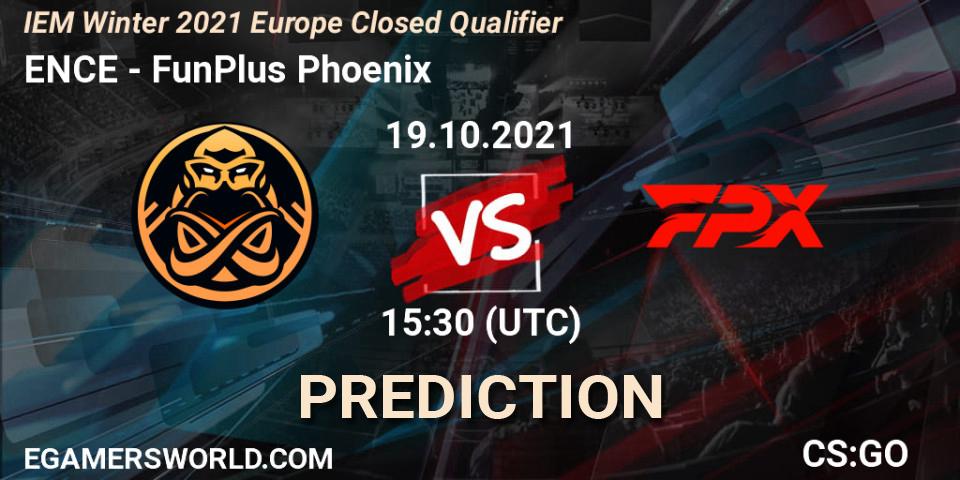 Prognoza ENCE - FunPlus Phoenix. 19.10.2021 at 15:30, Counter-Strike (CS2), IEM Winter 2021 Europe Closed Qualifier
