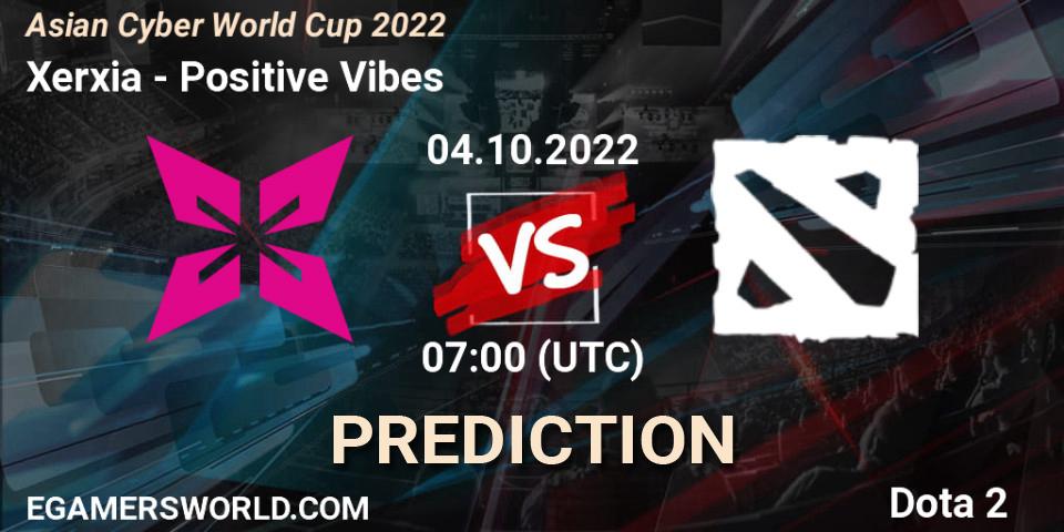 Prognoza Xerxia - Positive Vibes. 04.10.2022 at 07:06, Dota 2, Asian Cyber World Cup 2022