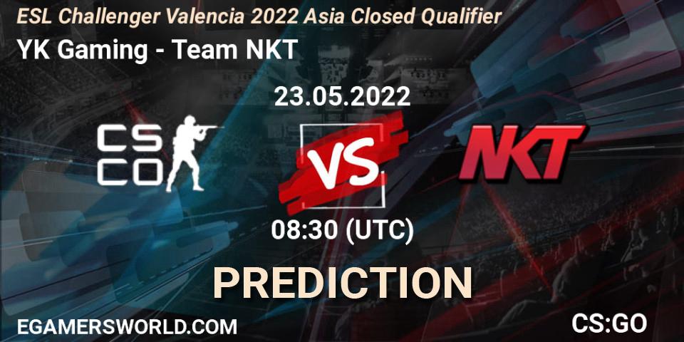 Prognoza YK Gaming - Team NKT. 23.05.2022 at 08:30, Counter-Strike (CS2), ESL Challenger Valencia 2022 Asia Closed Qualifier