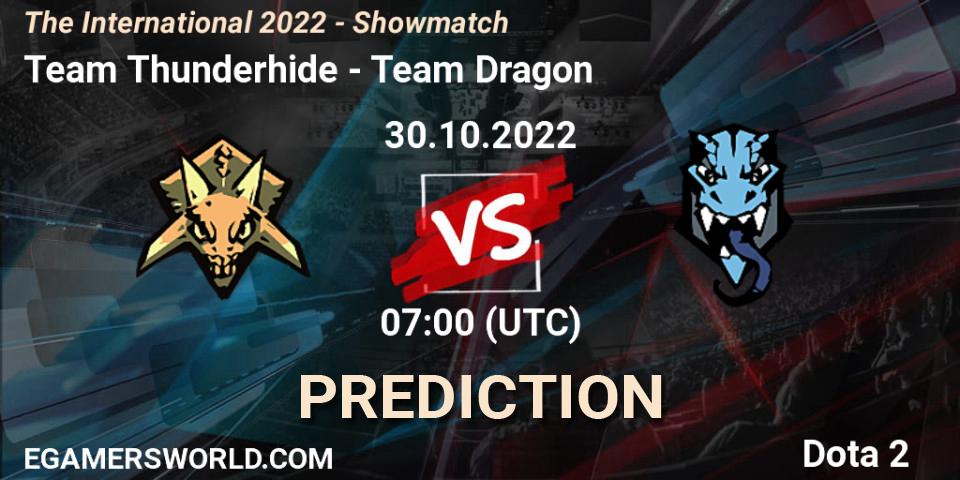 Prognoza Team Thunderhide - Team Dragon. 30.10.22, Dota 2, The International 2022 - Showmatch