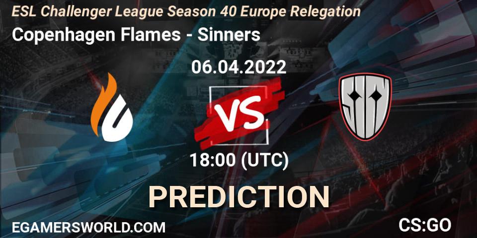 Prognoza Copenhagen Flames - Sinners. 06.04.2022 at 18:00, Counter-Strike (CS2), ESL Challenger League Season 40 Europe Relegation
