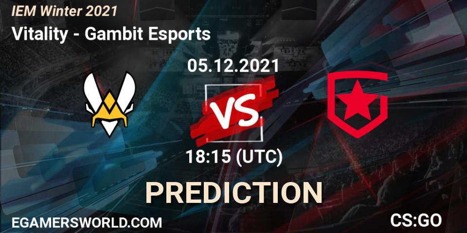 Prognoza Vitality - Gambit Esports. 05.12.21, CS2 (CS:GO), IEM Winter 2021