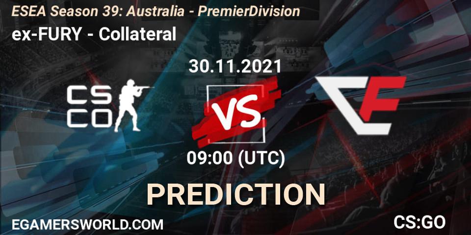 Prognoza ex-FURY - Collateral. 30.11.2021 at 09:00, Counter-Strike (CS2), ESEA Season 39: Australia - Premier Division
