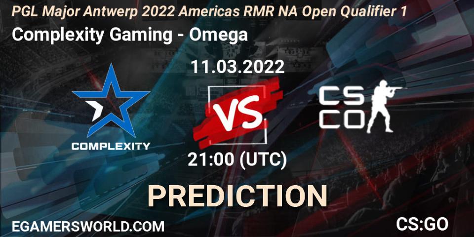 Prognoza Complexity Gaming - Omega. 11.03.2022 at 21:05, Counter-Strike (CS2), PGL Major Antwerp 2022 Americas RMR NA Open Qualifier 1