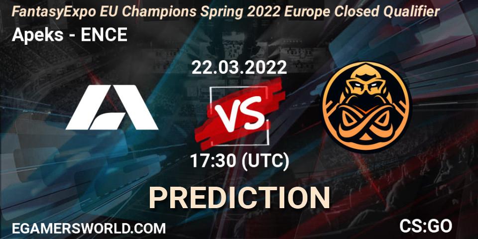 Prognoza Apeks - ENCE. 22.03.2022 at 17:30, Counter-Strike (CS2), FantasyExpo EU Champions Spring 2022 Europe Closed Qualifier
