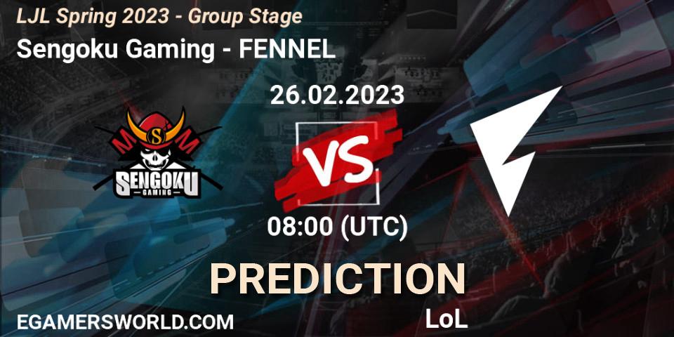 Prognoza Sengoku Gaming - FENNEL. 26.02.2023 at 08:00, LoL, LJL Spring 2023 - Group Stage